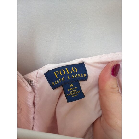Polo Ralph Lauren Girls Pink Textured Sleeveless Button Front Dress Size 14 - Picture 6 of 6